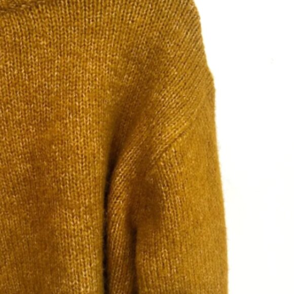 H&M Cropped Soft Alpaca Wool Blend Crew Neck Sweater Sz S Golden Brown #183Q - Picture 5 of 8